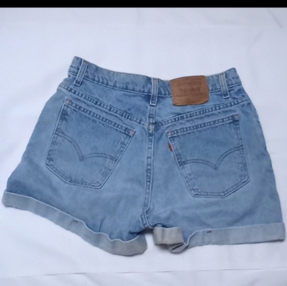 MADE IN USA Levi's Orange Tab 954 100% Cotton Distressed Denim Shorts *VINTAGE* - Picture 2 of 16